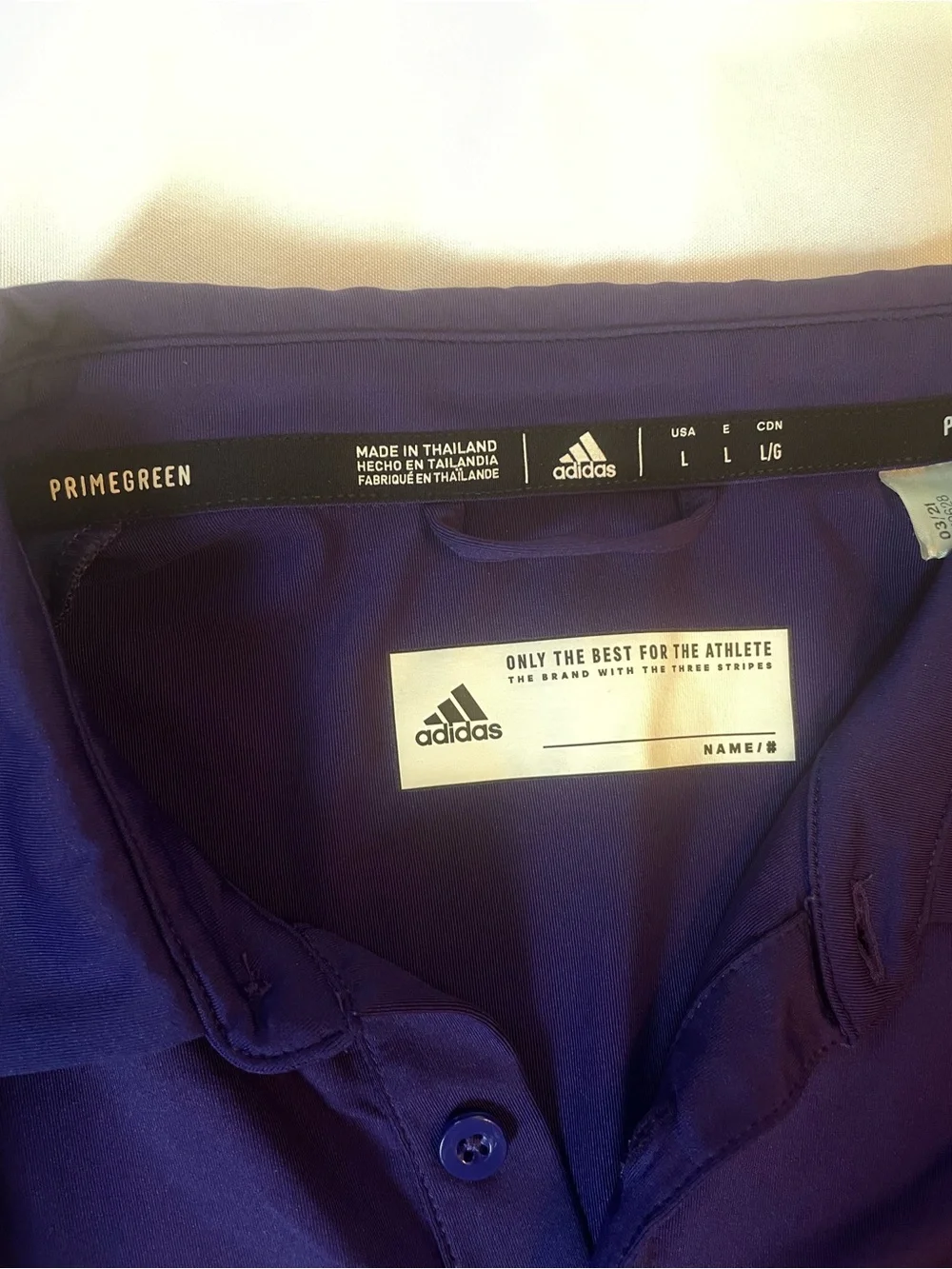 adidas Purple Pirates Polo Shirt with Yellow Chest Text, Sleeve Design,‎ Size L